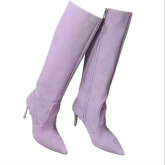 NIB. L'AGENCE Lena Knee High Boot in Lavender Suede - Picture 6 of 15